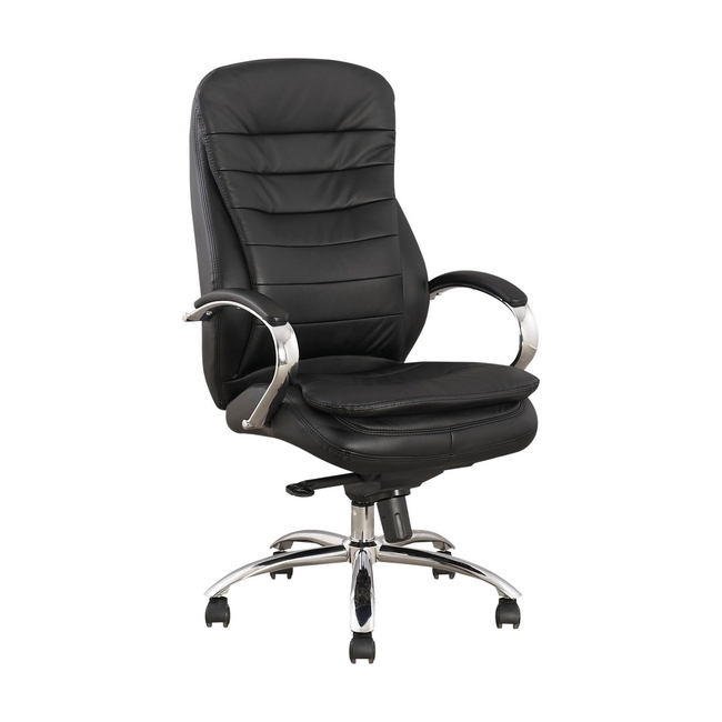 High Back Office Chair - Faux Leather - Luvitt - Frontal Pivot - Gas Height - Black