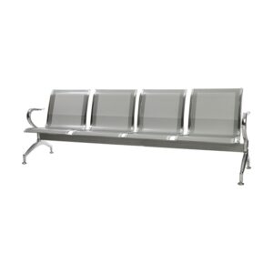 Airport Bench - Public Seating - Heavy Duty Standard Steel - Indoor Use - Flat Packed - Four Seater - 238 x 67 x 79 cm