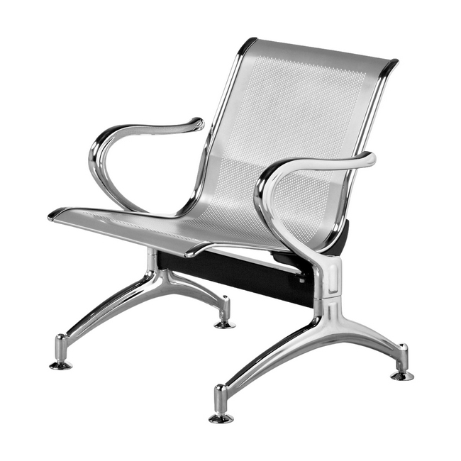 Airport Bench - Public Seating - Heavy Duty Standard Steel - Indoor Use - Flat Packed - One Seater - 68 x 67 x 79 cm