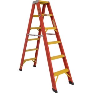 Fibreglass Double Sided Step Ladder - Industrial - Heavy Duty - 8 Step - 2.4m