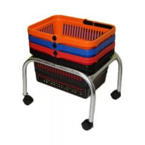 Jumbo Shopping Basket Stand - Mobile - Steel
