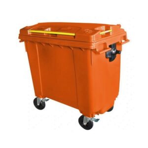 660L Wheelie Bin - 4 Wheel - Bulk Bin - Plastic - Orange