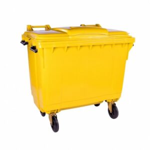1100L Wheelie Bin - 4 Wheel - Bulk Bin - Plastic - Yellow