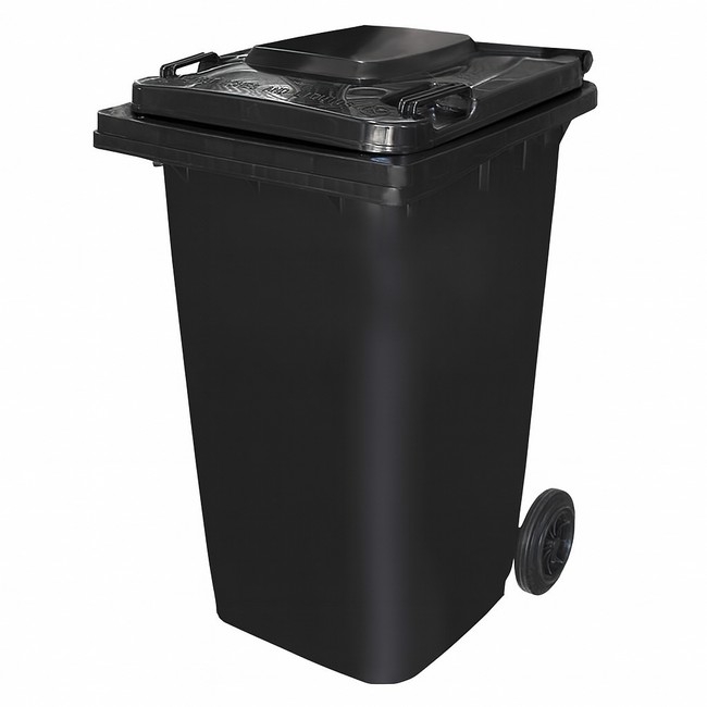 240L Wheelie Bin - 2 Wheel - Plastic - Black