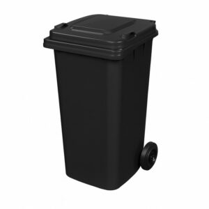 120L Wheelie Bin - 2 Wheel - Plastic - Black