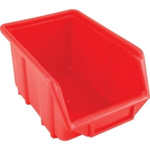 Senator Stack & Hang Plastic Bin - Small Parts Storage - SEN2 - with Label Holder - 24 x 15.5 x 12.5 cm - Red