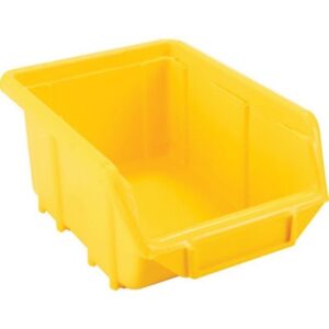 Senator Stack & Hang Plastic Bin - Small Parts Storage - SEN1 - with Label Holder - 16.5 x 11 x 7.5 cm - Yellow