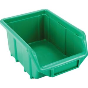 Senator Stack & Hang Plastic Bin - Small Parts Storage - SEN1 - with Label Holder - 16.5 x 11 x 7.5 cm - Green