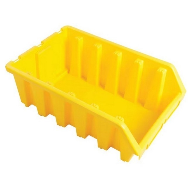 Matlock Plastic Storage Bin - Wall Mountable & Stackable - Label Holder - 33 x 50 x 18.7 cm - Yellow