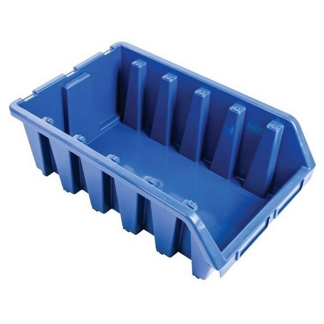 Matlock Plastic Storage Bin - Wall Mountable & Stackable - Label Holder - 33 x 50 x 18.7 cm - Blue