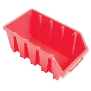 Matlock Plastic Storage Bin - Wall Mountable & Stackable - Label Holder - 20.4 x 34 x 15.5 cm - Red