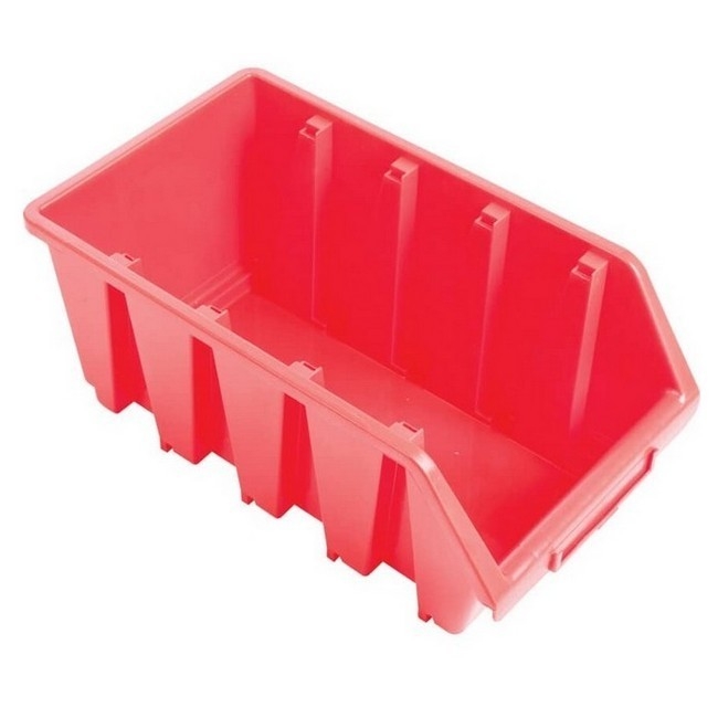 Matlock Plastic Storage Bin - Wall Mountable & Stackable - Label Holder - 20.4 x 34 x 15.5 cm - Red