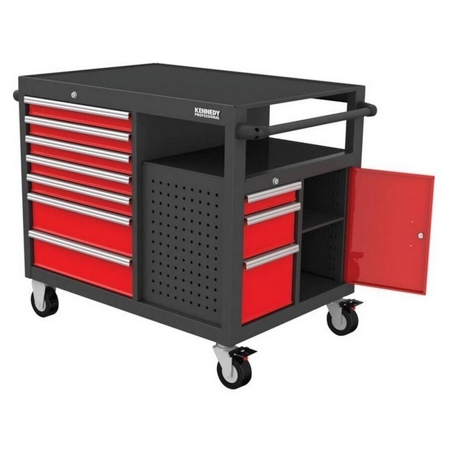 KennedyPro Steel Tool Roller Cabinet - Service Cart - 10 Drawers - 550kg Capacity - 84.5 x 112.3 x 79.1 cm