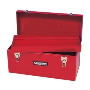 KennedyPro Steel Tool Box - Red - Removable Tote Tray - 50.8 x 21.8 x 24.3 cm