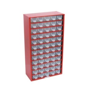 Kennedy Parts Organiser - Steel Case & Plastic Drawers - 60 Compartments - Stackable - 15.5 x 30.6 x 55.1 cm