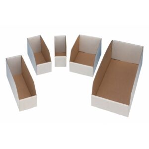 Avon Cardboard Storage Bins - 15.2 x 22.8 x 11.5 cm - White - Writable Panel - Pack of 50