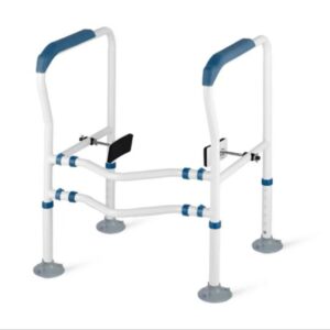Toilet Safety Rails with Anti Slip, stand alone with backrest