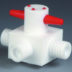 Bohlender Stopcocks, 3-way, 6mm bore GL 18, PTFE