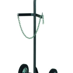 Gorr Steel Bottle Cart KKR 820/01 for 1 Bottle 10–40 Ltr Full Rubber Wheel Ø 200mm Powder Coated Black/Silver