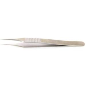 Ideal-tek High Precision Tweezers for Biology 110 mm, Type 4SG.CX, Very Sharp Tip, Fine, Anti-Magnetic Superalloy, Serrated Handles