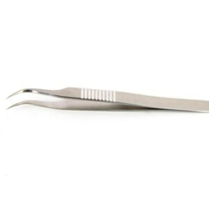 Ideal-tek High Precision Tweezers for Biology 120 mm, Type 7SG.CX, Very Fine Tip, Curved, Anti-Magnetic Superalloy, Serrated Handles