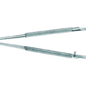 Micro scissor 140 mm, curved with round handle, sterilizable