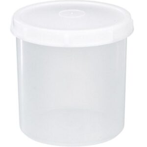 Bürkle Screw-Bin 1000 ml, PP Transparent, 126 x 126 mm w. Screw Cap PE