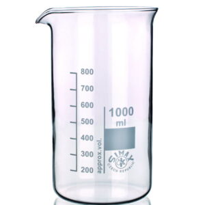 Bohemia Cristal Beakers, 800ml High Form, Borosilicate Glass 3.3 with Division and Spout, Pack of 10