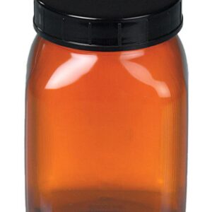 Bürkle Wide Neck Can 200 ml, Square PVC Brown Transparent