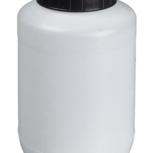 Bürkle Wide Neck Jar 2000 ml, HDPE w.screw cap, PP Black w.PE Sealing Washer Round, Transparent