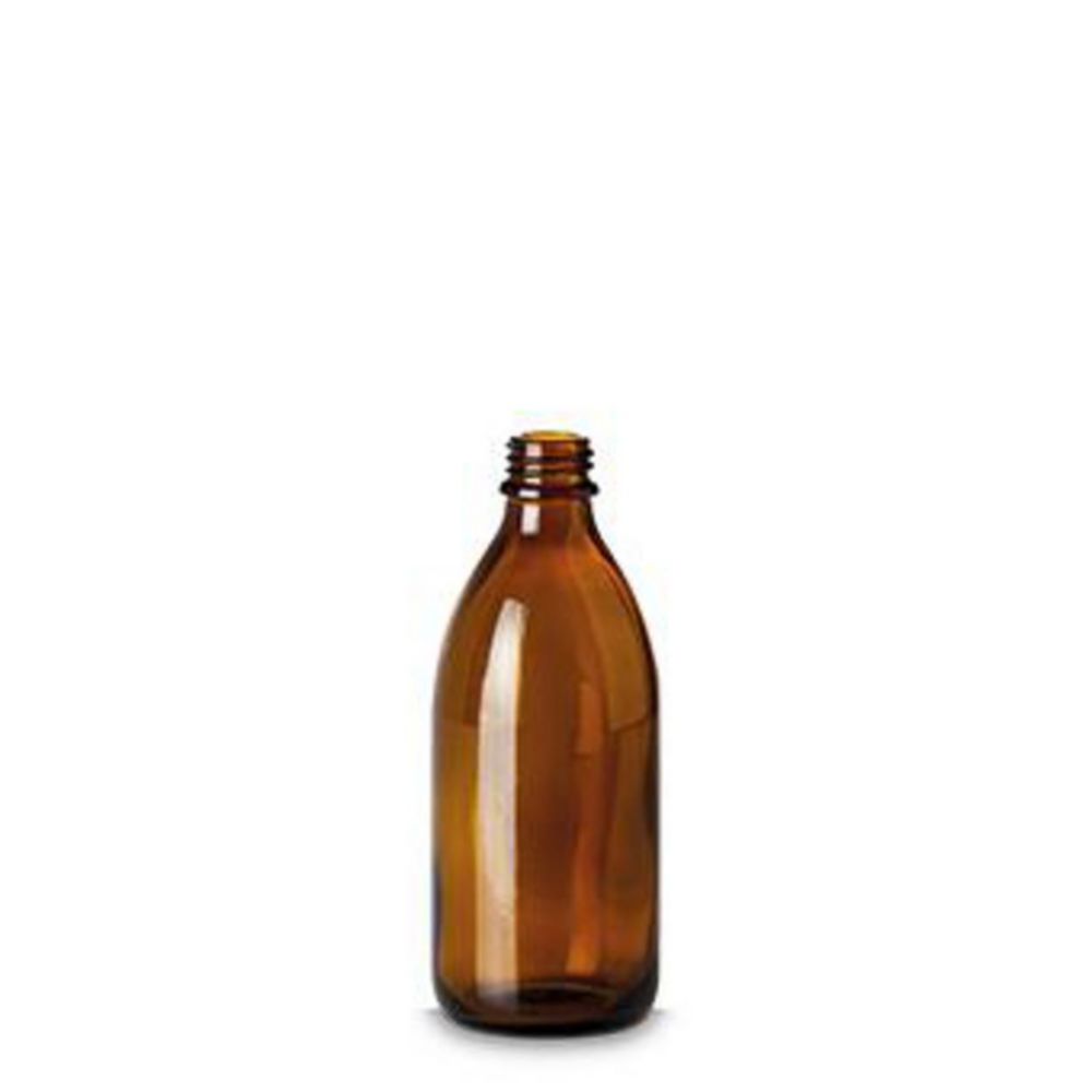 RIXIUS Narrow Neck Bottles, Amber Glass 200 mL, DIN 22 (Pack of 63)