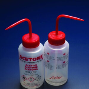 DWK 250 mL Wide-Neck Acetone Wash Bottle with Red Closure, Pack of 5