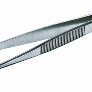 Tweezers stainless, bent, pointed, 160 mm