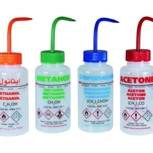 LLG Safety Vented Wash Bottle 500 ml Isopropanol, with Pressure Control Valve, LDPE, AE/FR/UK​
