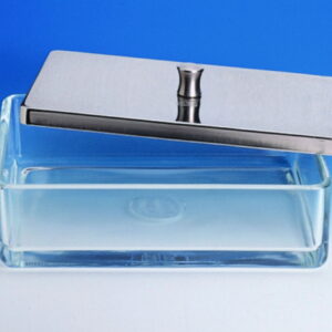 Hecht Instrument Tray, Glass 200x100x50 mm with Stainless Steel Cover