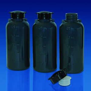 Kartell Narrow Neck Bottles 250 mL PE Grey with Closure Completely Opaque (Pack of 300)