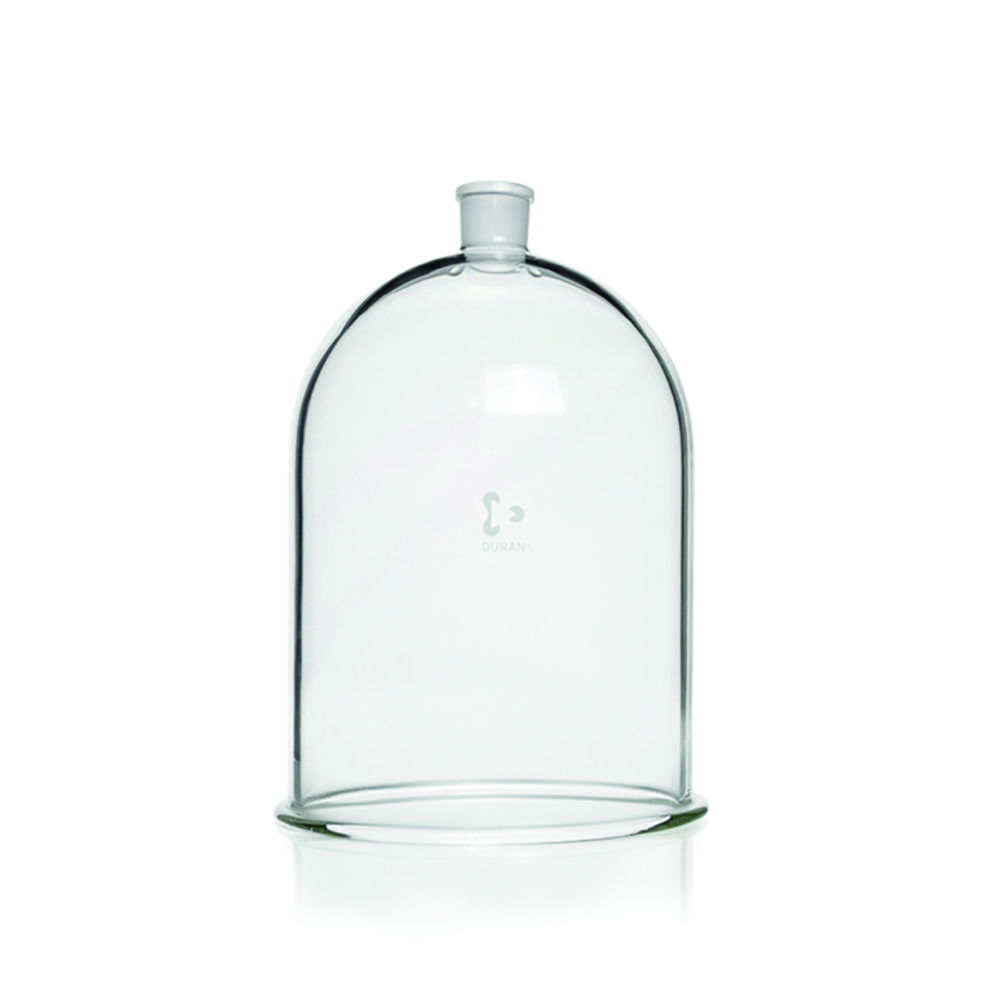 DWK Duran Bell Jar with Neck Bore for Vacuum Use, 300 x 215 mm