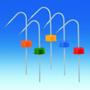 VITLAB Vent Cap with Screw Connection and Squirt Pipe, PP Red for Bottle 250 mL, GL-45