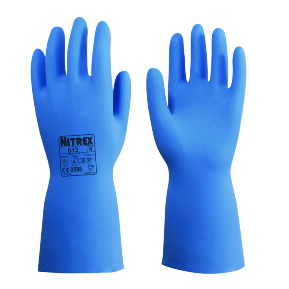 Chemical protective gloves Nitrex 612 S (7) nitrile, blue, pack of 10 pair