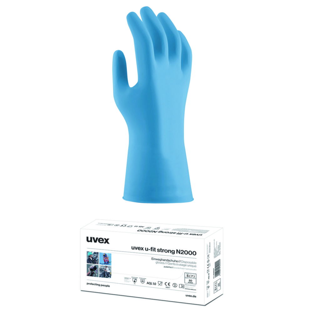 Uvex Protective Gloves U-Fit Strong N2000, 290mm, Size M, Pack of 1 Box (50 Gloves)