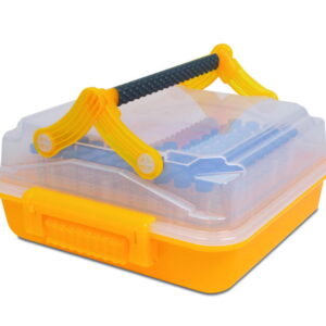 Heathrow Scientific DuraporterXL High Capacity Sample Transport Tote (Including Multitube Insert) - Clear/Yellow