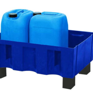 Asecos Drain Tray 714 x 525 x 330 mm, PE, Payload 150 kg, Without Grating, With Feet