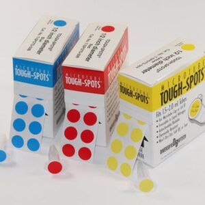 Heathrow Scientific Tough Spots PVC Round Ø 13 mm, Blue, Pack of 1000 Roll