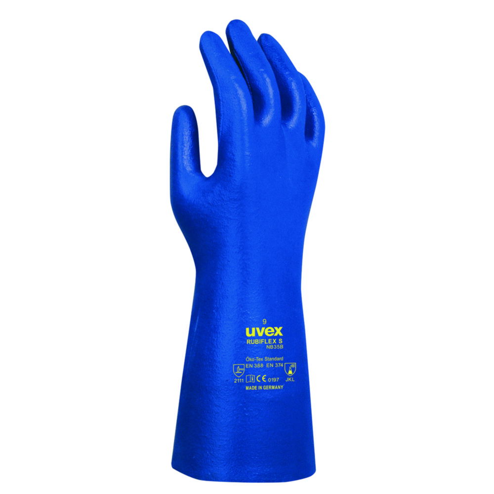 Uvex Protection Gloves RUBIFLEX S NB35B Nitrile Rubber (NBR) 35 cm, Size 9, Type 60224, Blue, Pair​