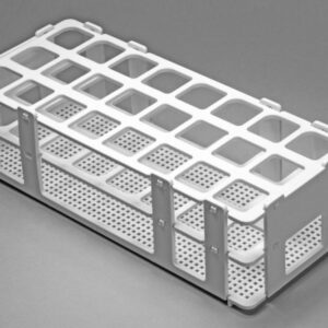 Bel-Art Test Tube Rack 24 Places, D: 25 mm, 3 x 8, White, Autoclavable