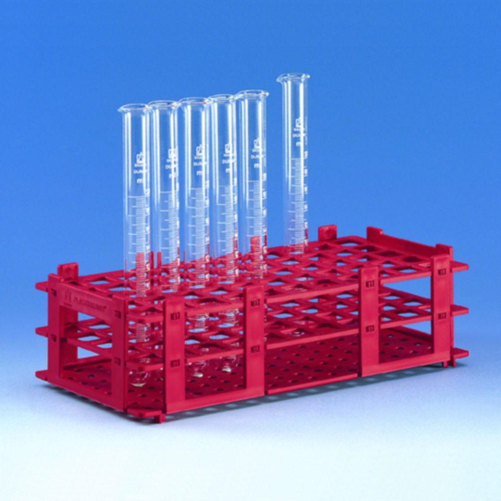 BRAND Test Tube Rack SPP for 13mm Dia. x 6x14 Tubes, Red