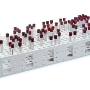 Heathrow Scientific Mega Rack, PP Double for 432 x 5–7ml, 10–13mm Tubes, Blue, Autoclavable, Pack of 1