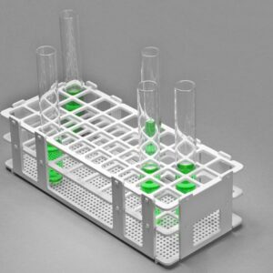 Bel-Art Test Tube Rack 40 Places, D: 20 mm, 4 x 10, White, Autoclavable, Pack of 8