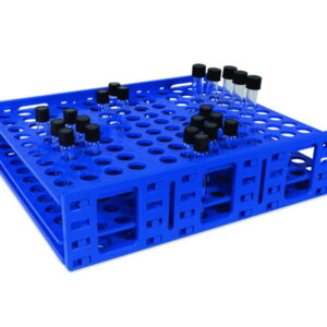 Heathrow Scientific Mega Rack PP Single for 120 x 15ml (18–20mm) Tubes, Blue, Autoclavable
