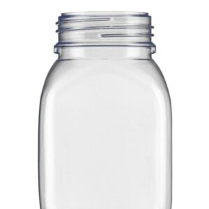 Kautex PVC Wide Mouth Container 300 mL, Clear, Square Shape, Without Cap – No. 9.074.072